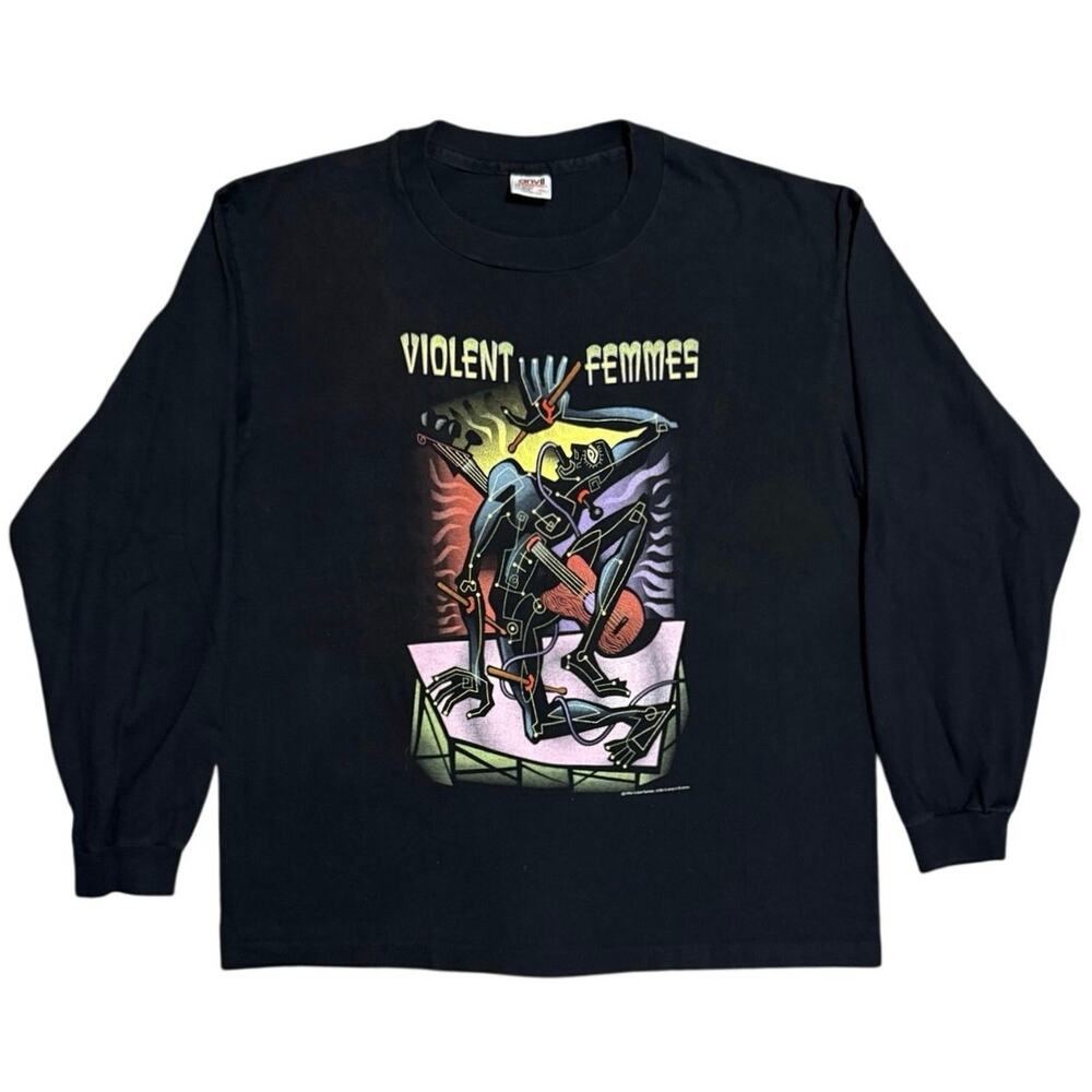 Vintage 90s Violent Femmes 1994 Tour Long Sleeve Shirt Concert Cities Anvil XL
